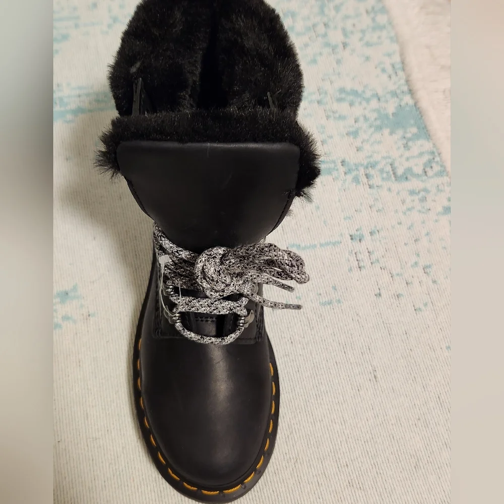 Dr. Martens Womens 1460 Serena Collar Milo faux fur boots New in Box Size 6 - Picture 10 of 16
